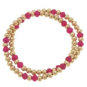 NEW CANVAS STYLE women's stretch bracelet in hot pink gold